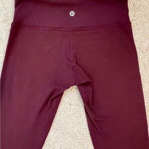 Lululemon Maroon  Wunder Under High Rise Cropped Leggings Size 4